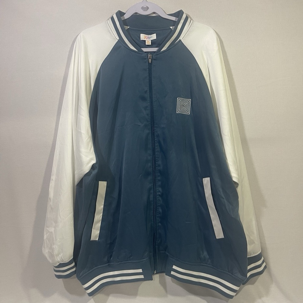 "Y2K" LulaRoe-Stevie Bomber Jacket Blue /White Womens Size 3XL